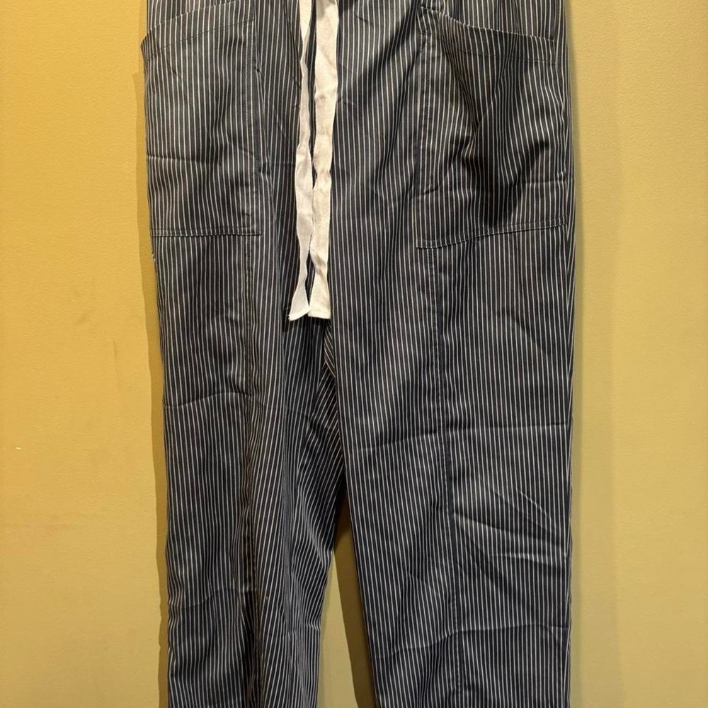 White and blue vertical pull on pants nautical striped pants - Picture 2 of 3